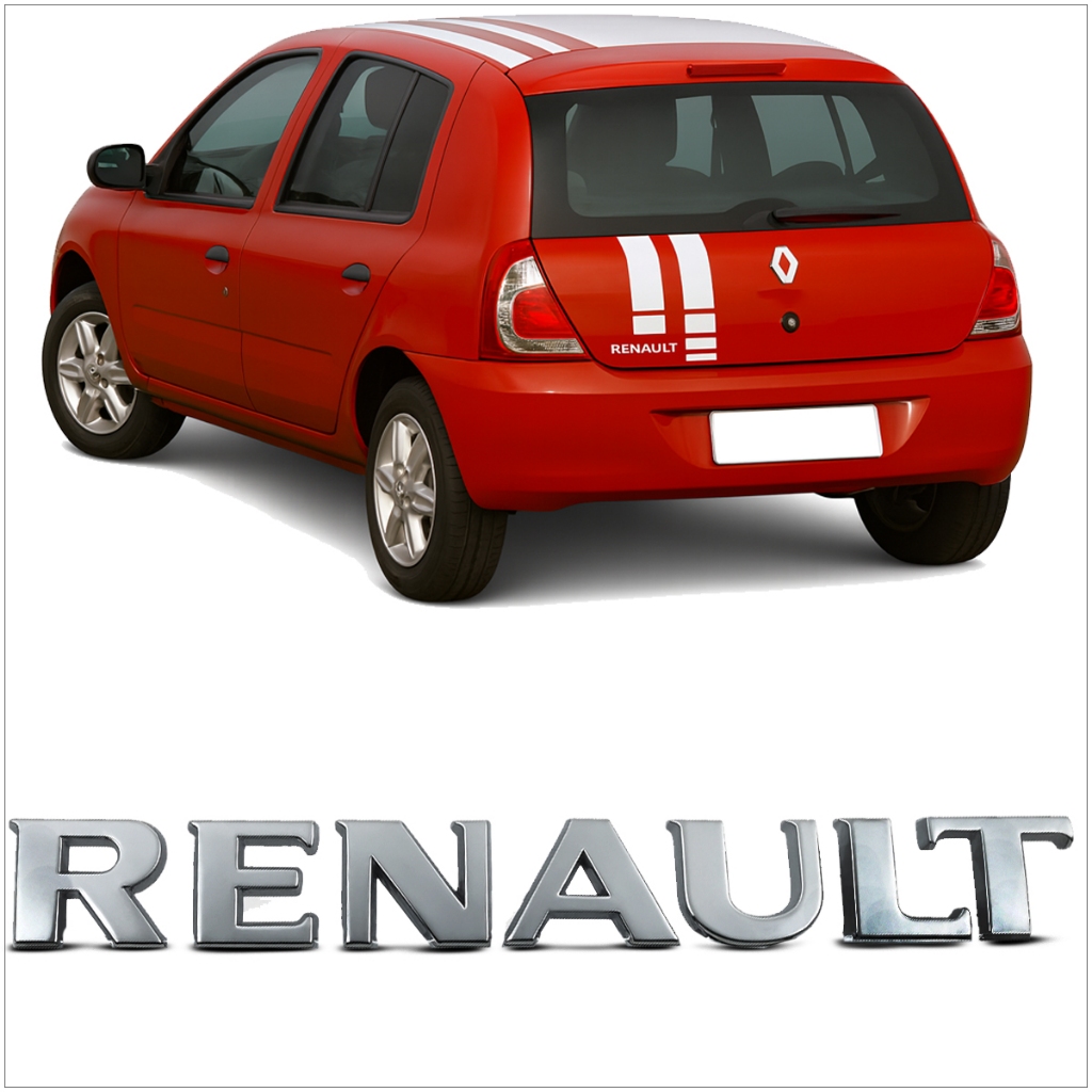 Emblema Letreiro RENAULT 2010 A 2022 Cromado Traseiro Porta Mala