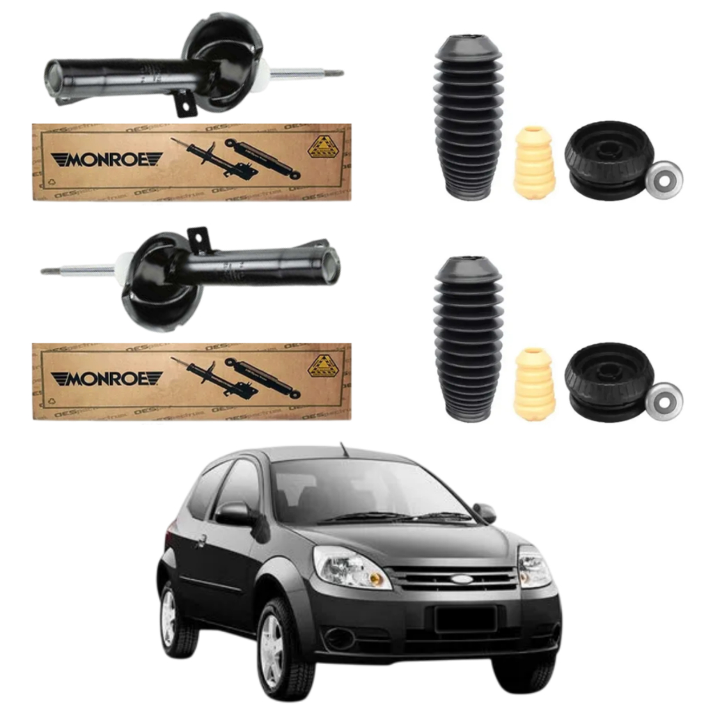 PAR AMORTECEDOR DIANTEIRO FORD KA 2008 A 2010 MONROE + KIT