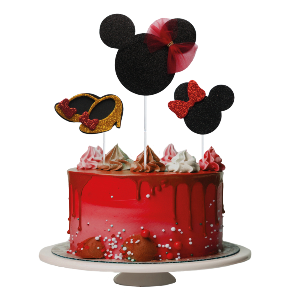 Kit Com 10 Topos De Bolo Temáticos Ratinha Topper Eva Festa Aniversário