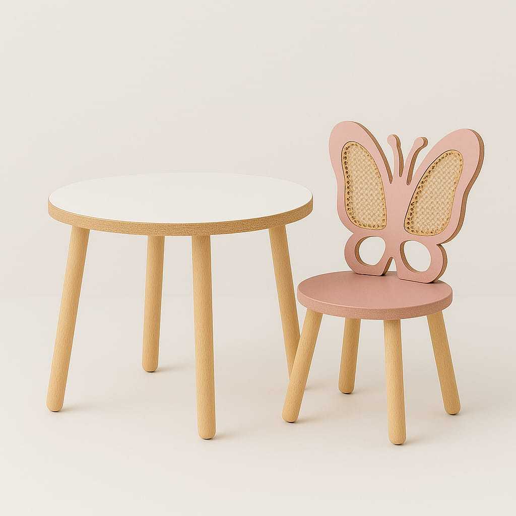 Mesa com 1 cadeira modelo borboleta com detalhes em talagarça em Oferta na Shopee