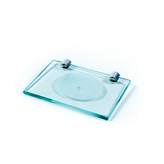 Saboneteira para banheiro em vidro 6mm INCOLOR com furo para escoar a água em Oferta na Shopee