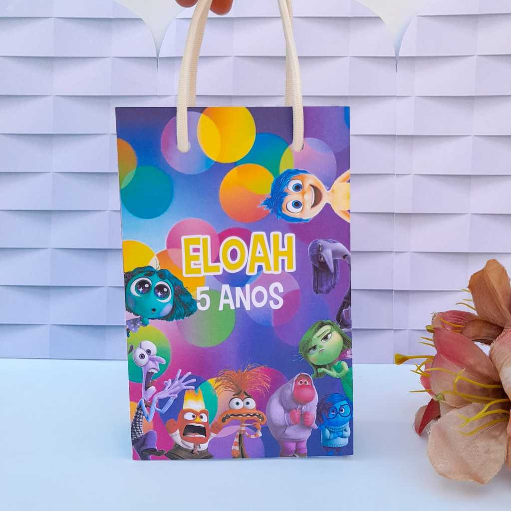 Sacolinha Personalizada Divertidamente/Lembrancinha de Festa Infantil Divertidamente