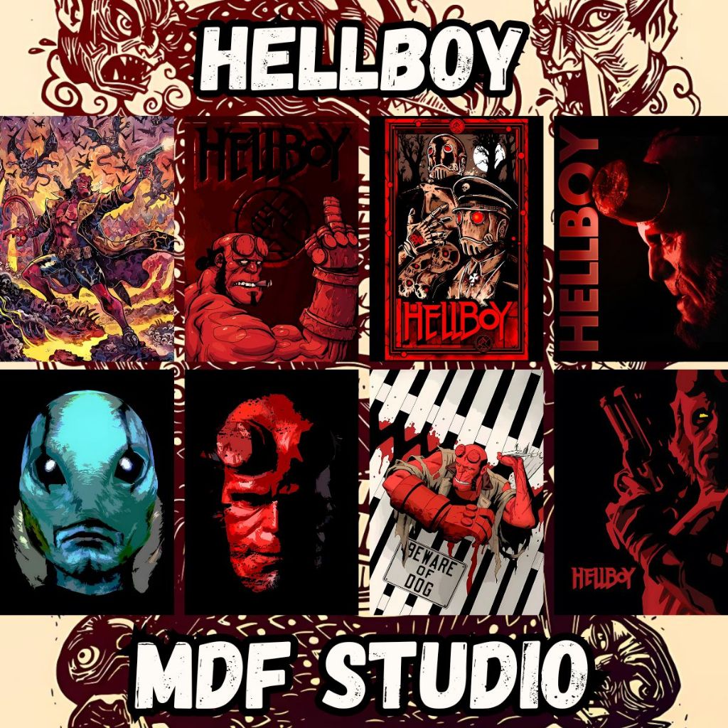 Hellboy - Placas Quadros Decorativos: Posters EM MDF Exclusivos do Herói das Trevas!