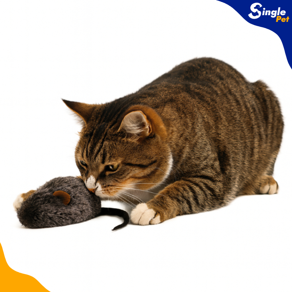 Ratinho de Pelúcia com Apito Savana Pet – Brinquedo Interativo para Gatos