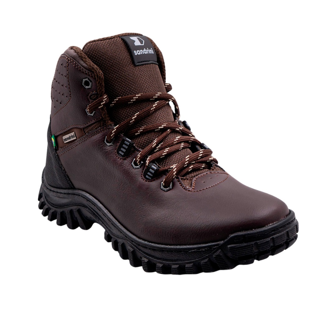 Bota Coturno Sandrini Masculina Adventure Cano Médio Original Couro Sintetico Resistente Trilha Botinha