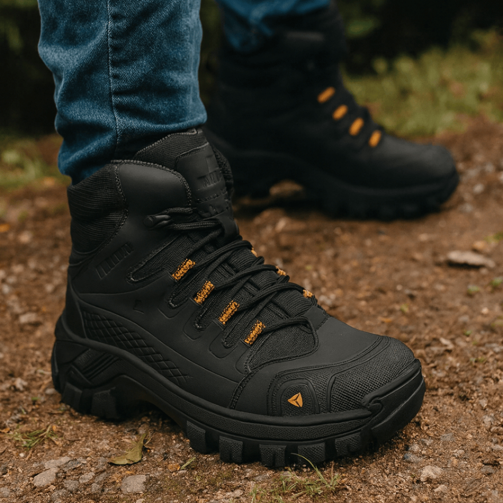 Bota Adventure Coturno Masculina De Couro Com Biqueira Reforçada Estilo Tático Militar