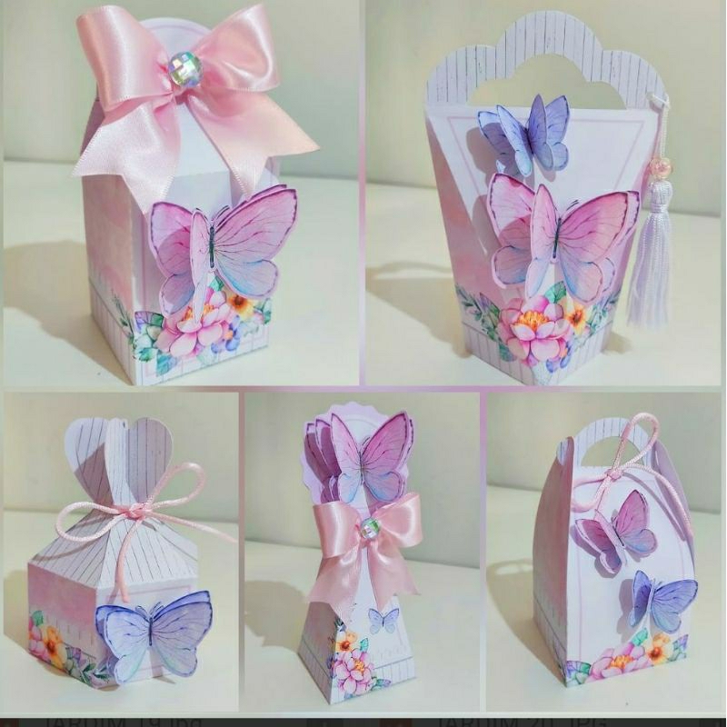 Kit pegue e monte caixinhas personalizadas Jardim das borboletas mimos festas lembrancinhas