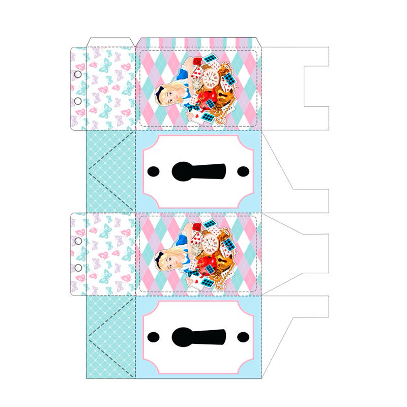 Kit 48 caixinhas de aniversário personalizada Alice no país das maravilhas, lembrancinha de aniversário