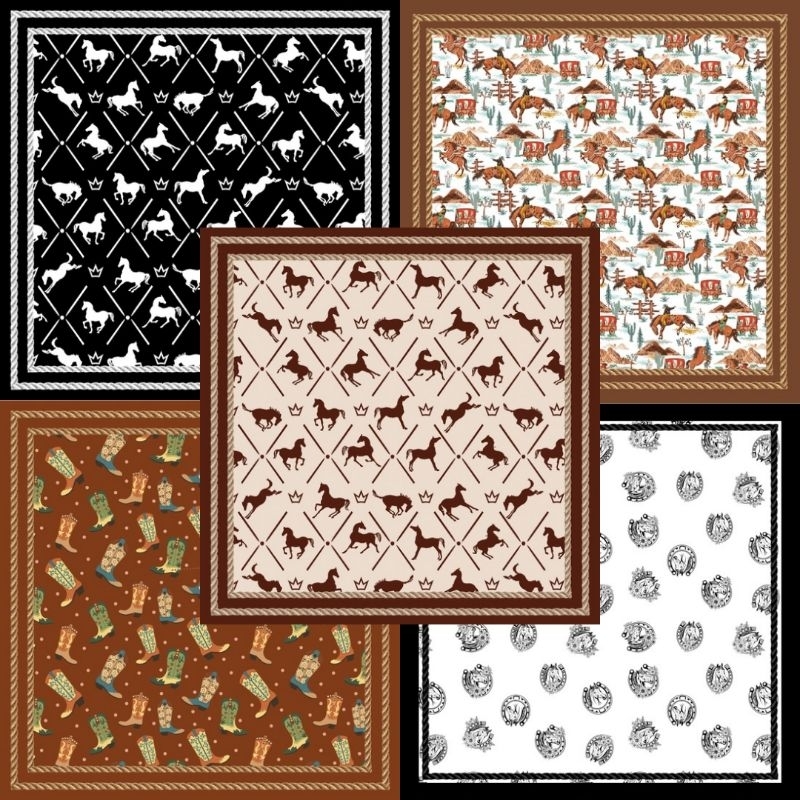 Kit 5 Lenços country 70x70 tecido sedinha macia corte a laser, ideal para quem busca estilo, conforto e versatilidade em Oferta na Shopee