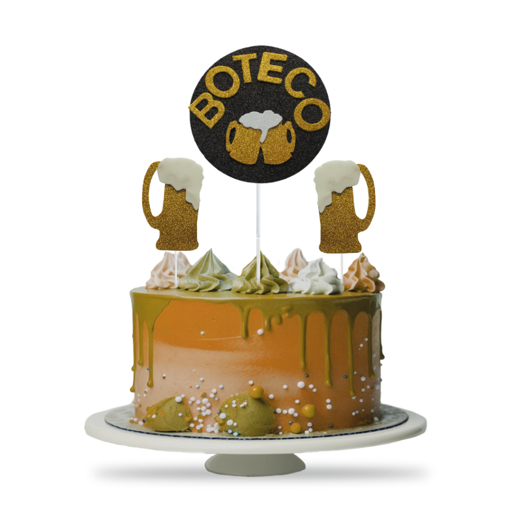 10 Topos De Bolo Temáticos Eva Topper Boteco Festa Aniversário