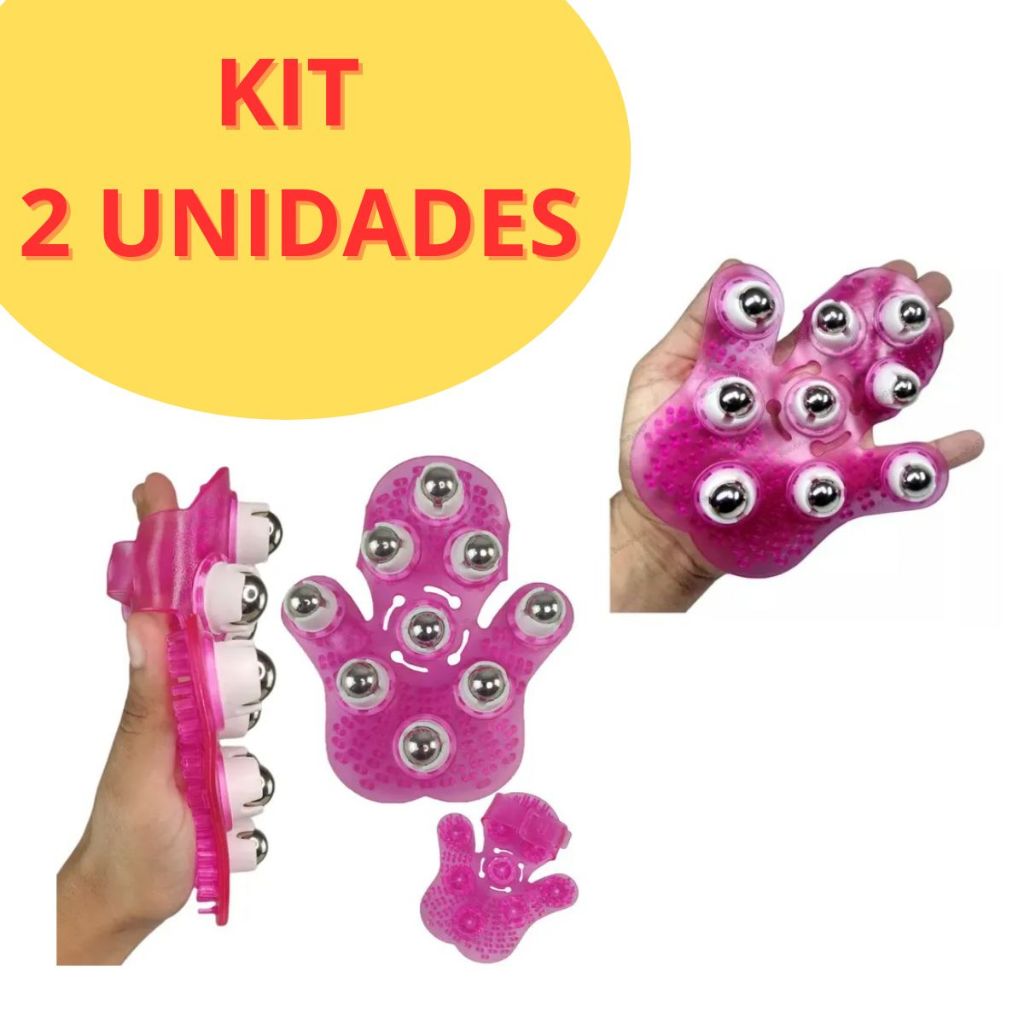kit luva massageadora 2 unidades