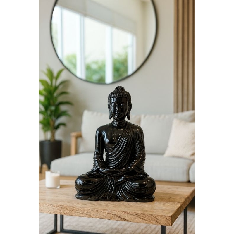 Estátua Buda Hindu Meditando XG2 em Resina com Verniz – 46cm