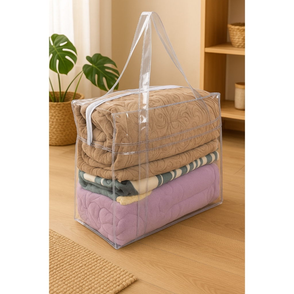 Sacola Transparente Para Presidio De Jumbo Grande Bolsa Resistente Alças Reforçadas - ENVIO IMEDIATO
