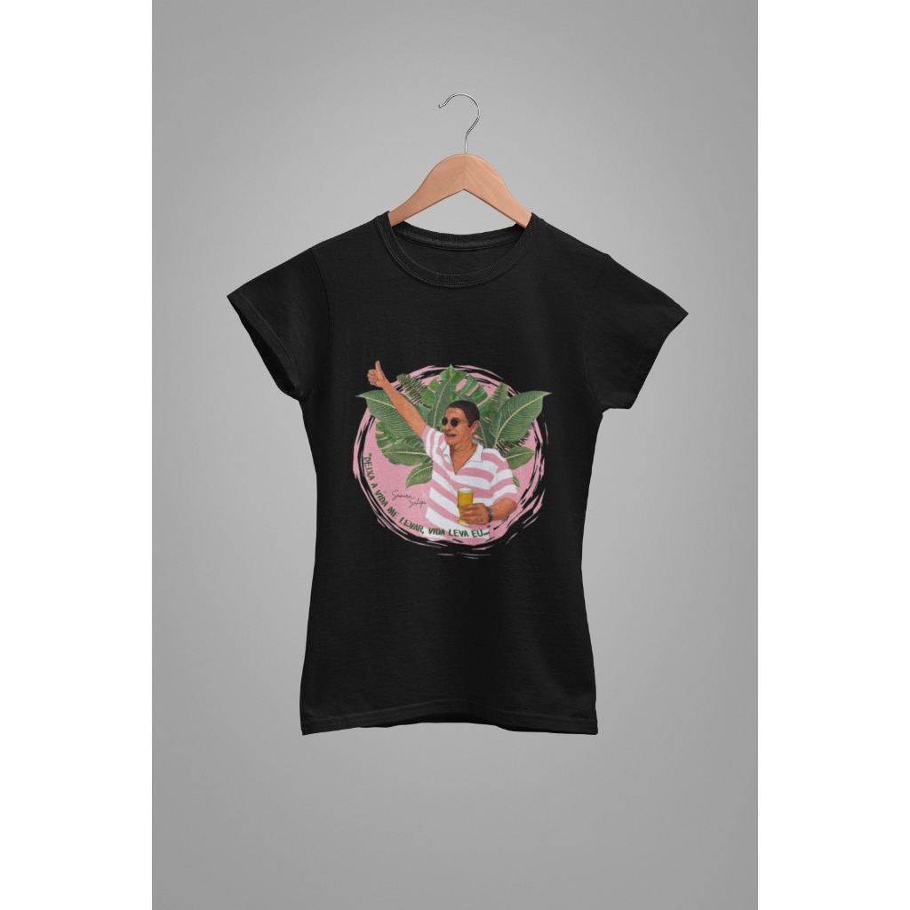Baby Tee Y2K Feminina- Estampa Zeca Pagodinho, Conforto Elástico e Versátil para Primavera/Verão/Outono