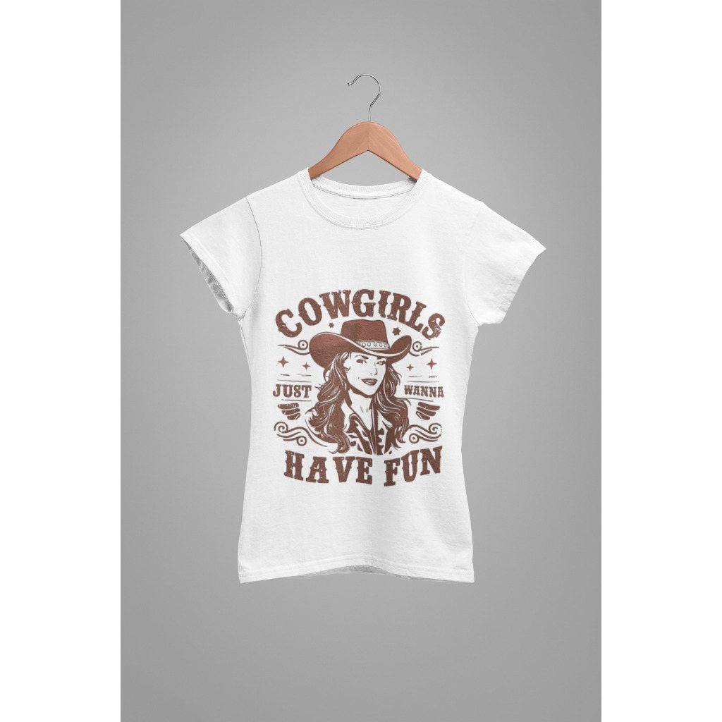 Baby Tee Y2K Feminina- Estampa Cow Girl e Coração, Conforto Elástico e Versátil para Primavera/Verão/Outono