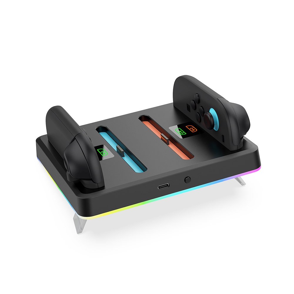 Base Dock Carregadora Ns2 Suporte Carregador Led RGB para Joy-Con Controle Nintendo Switch 2