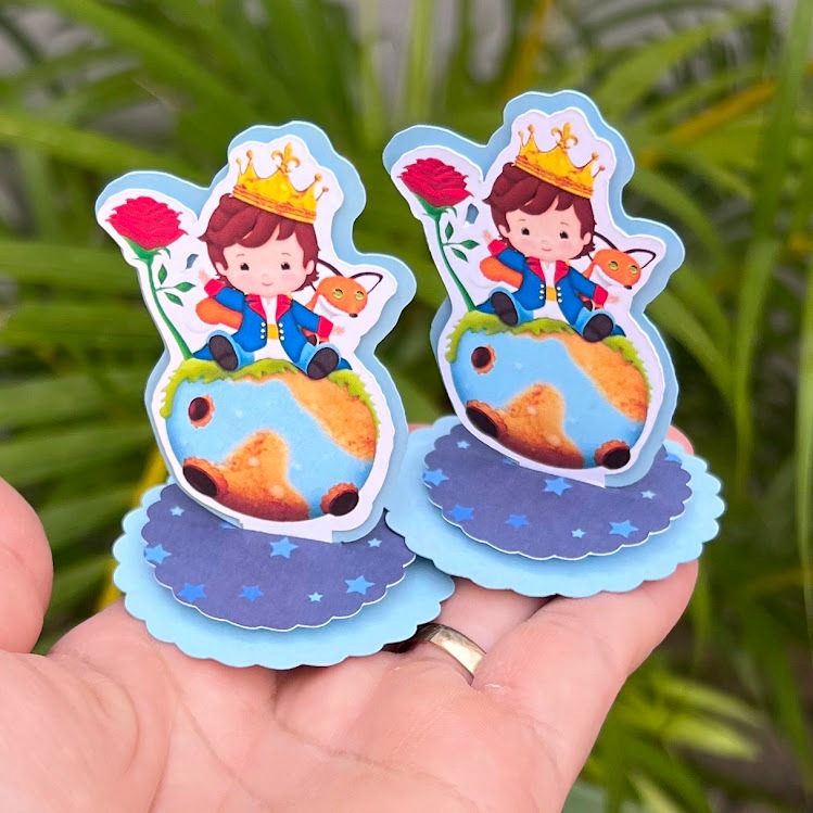 Aplique 3d em Pé Pequeno Príncipe - Personalizados - Lembrancinhas Festa infantil Aniversário Personalizados