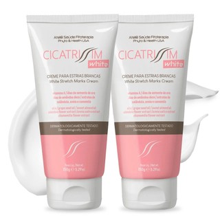 Kit 2 Cremes para Estrias Brancas Cicatrissim White - Suaviza Estrias, Uniformiza, Hidrata, Nutre e Firma a Pele - 150g