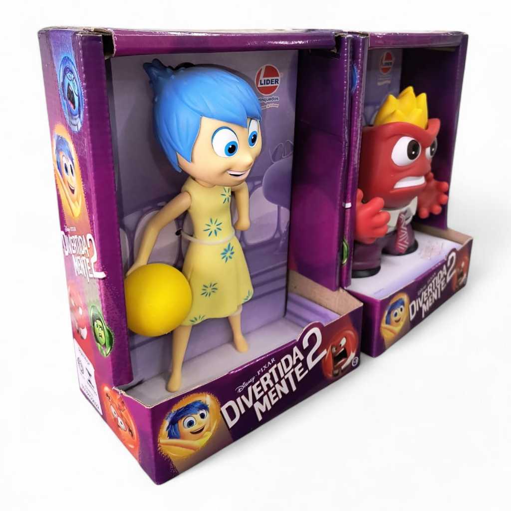 Boneco Divertidamente Alegria e Raiva  Vinil Presente Articulado Lider Brinquedos Filme Pixar em Oferta na Shopee