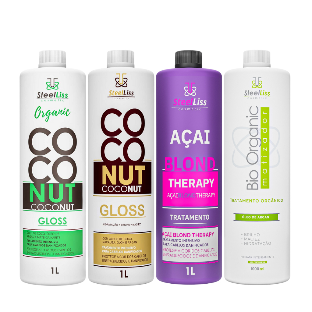 Progressiva Coconut Orgânica + Coconut + Açaí Blond + Bio Organic Matizador