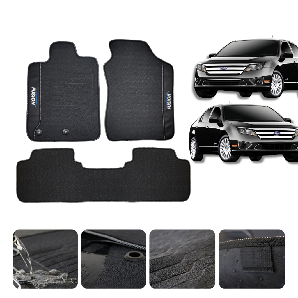 Tapete Fusion SE Titanium 2010 2011 2012 Impermeável Sob Medida Premium Preto 3 Peças Preto em Oferta na Shopee