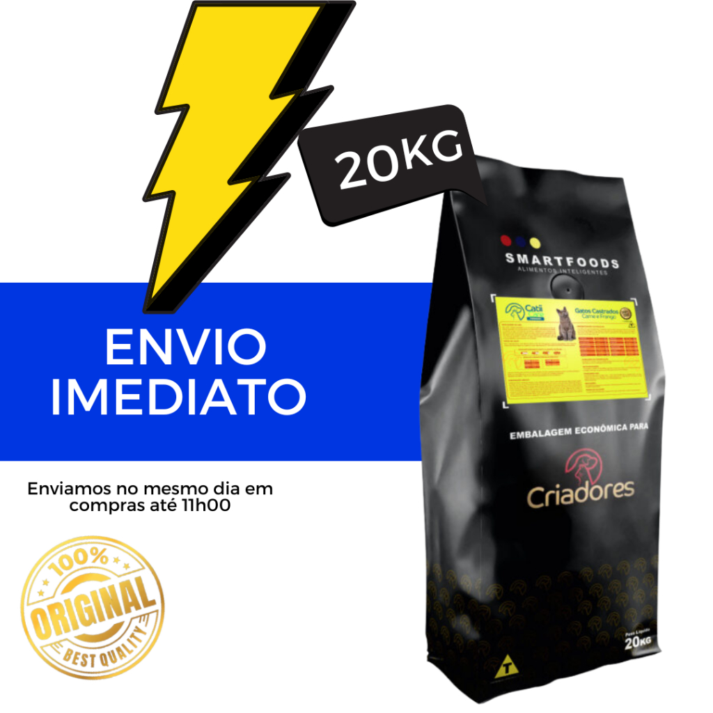 Ração de gatos castrados Catii Care Premium Gatos Castrados Carne/frango 20kg - Envio imediato