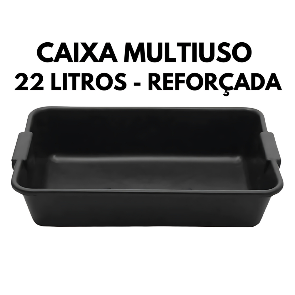 Caixa Multiuso 22lts Plástica Pedreiro, Obra, Construção, Para Mexer Massa, Cimento, Tintas e Pets