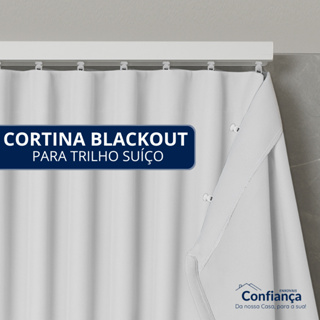 Cortina Blackout 3 Metros Modelo para Trilho Suíço Ideal para Quarto Sala Escritório Veda Luz em Oferta na Shopee