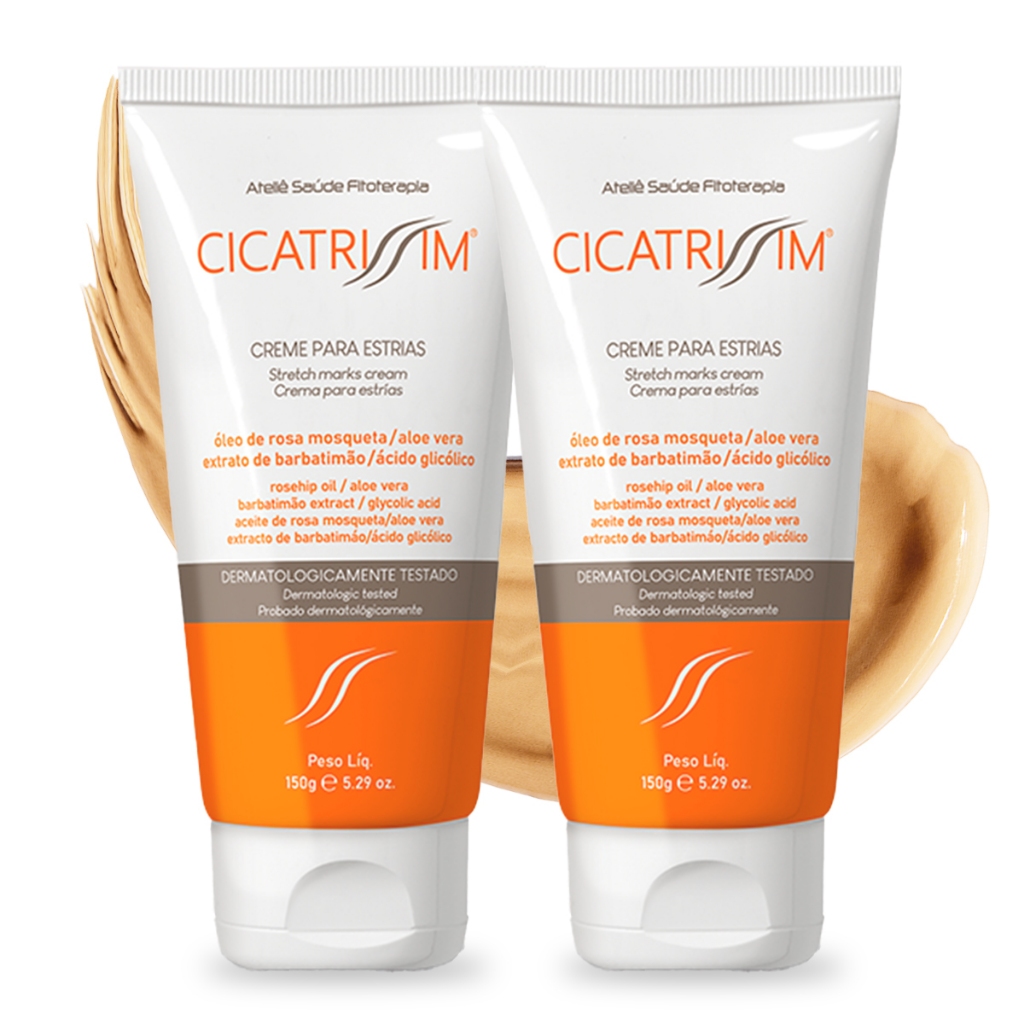 Kit 2 Unidades Creme Hidratante Redutor de Estrias Cicatrissim - Suaviza Estrias, Uniformiza e Firma Melhor a Pele - 150