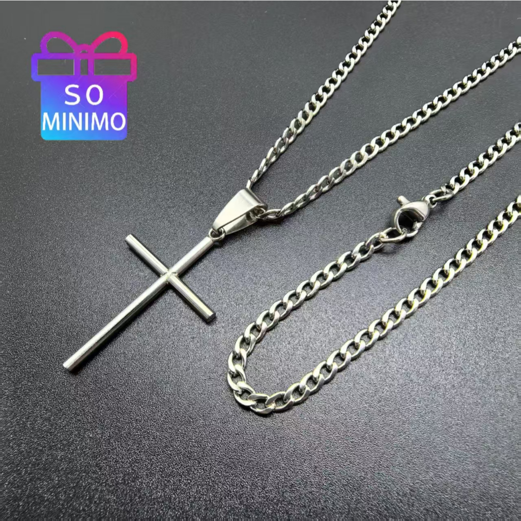 Elegância e Estilo: Kit Colar e Pulseira Masculino em Aço Inoxidável 316L com Cruz Folheada a Ouro