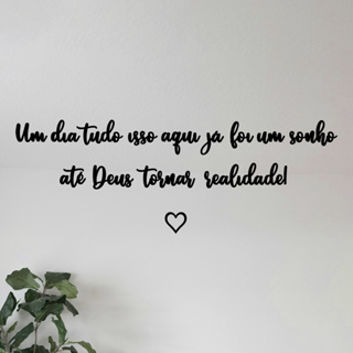 Frase Até Deus Tornar Realidade Deus Jesus Quadro Decorativo Religioso em MDF Preto Fosco em Oferta na Shopee