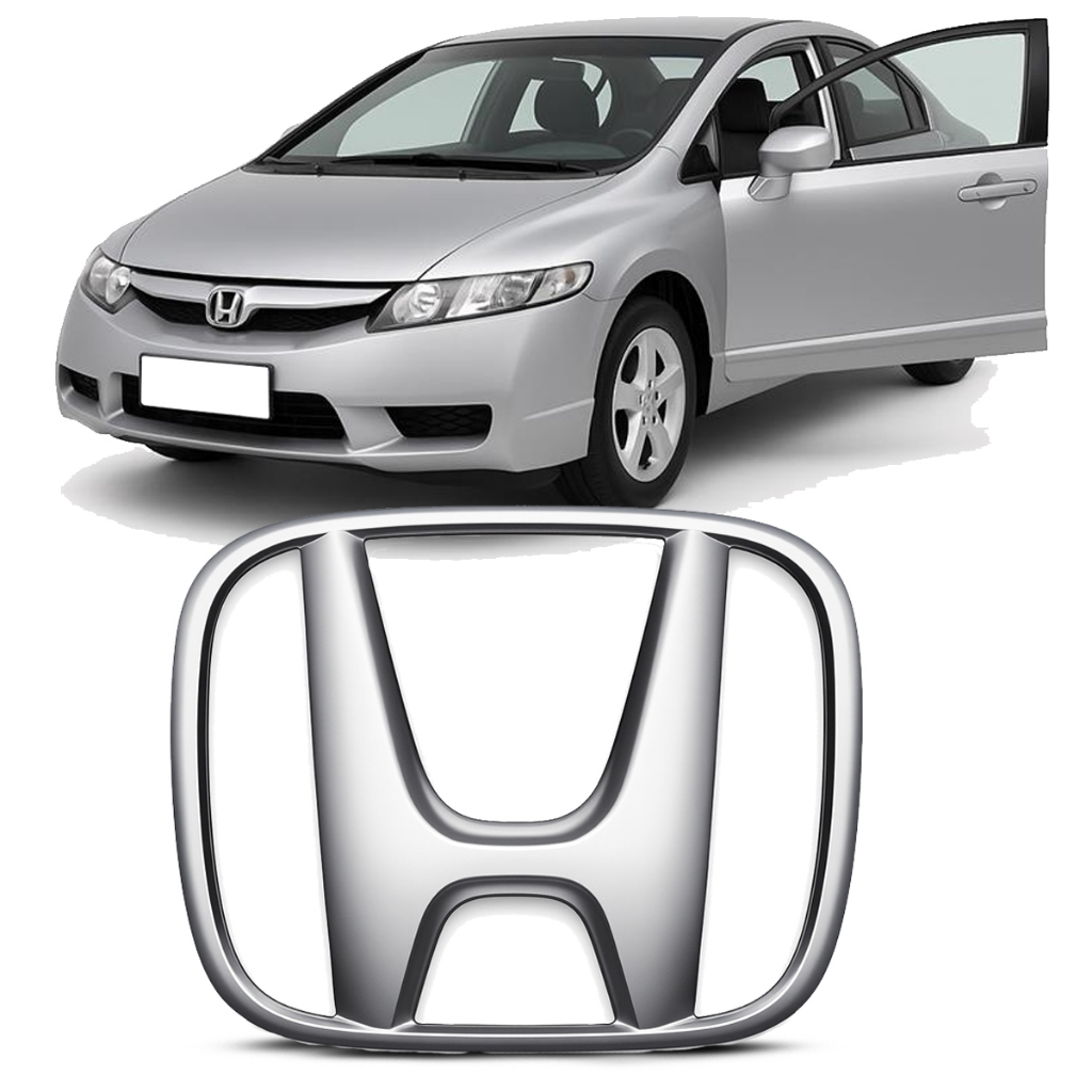 Emblema Logo Volante 40x50 Mm Cromado C/ Pino New Civic 2006 a 2011