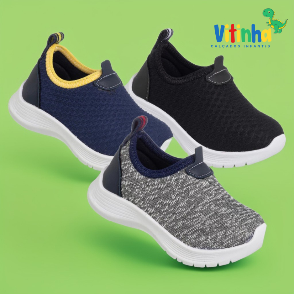 Kit 3 Pares - Tênis Infantil Masculino Menino Volta as Aulas em Oferta na Shopee