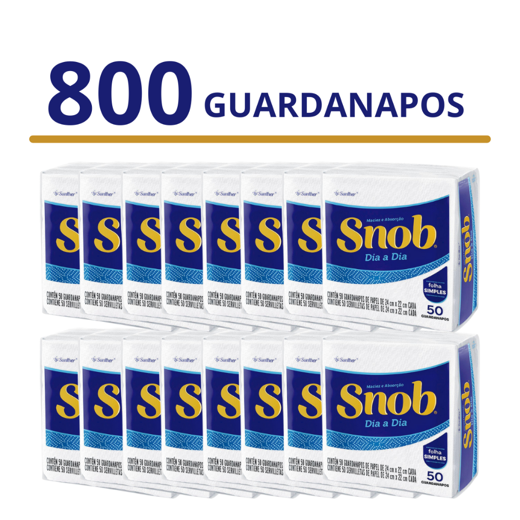 Kit 800 Guardanapos de Papel Snob Folha Simples Descartavél Toalha Sachê Festa Aniversario Pacote