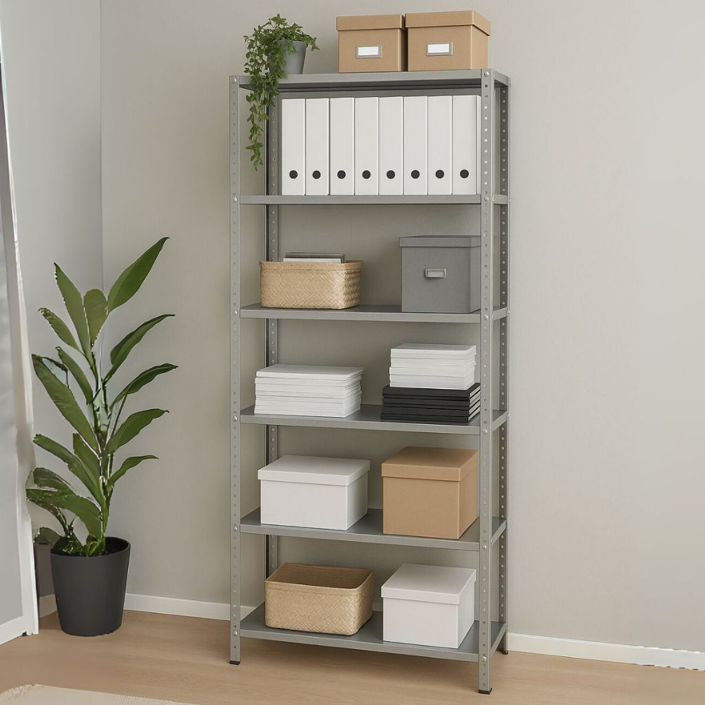 Prateleira De Aço 90x198 Com 6 Divisoria Galvanizada Multiuso Armario Estante Industrial