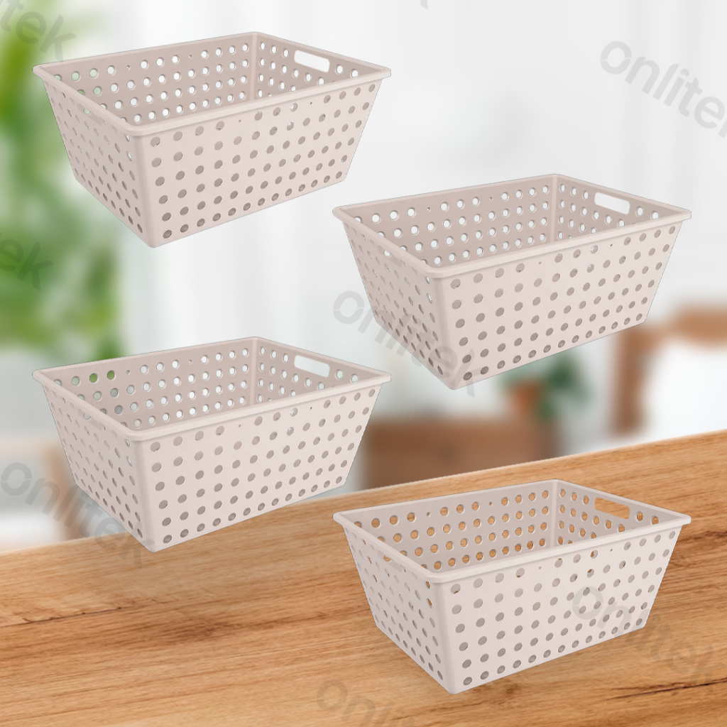 Kit 4 Cestas Caixas Organizadoras Gg 39x30x17 One Maxi Coza em Oferta na Shopee