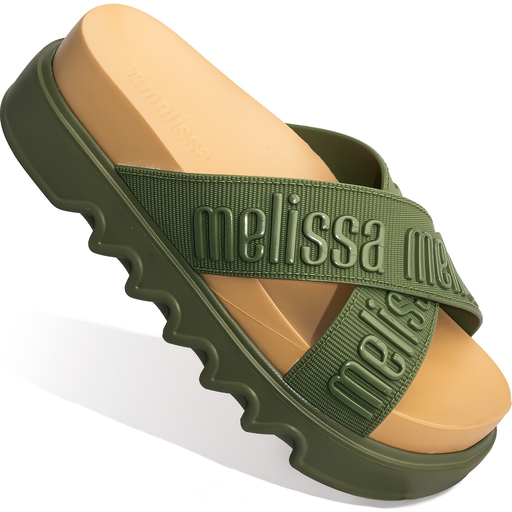 Sandália Melissa Cross M-Lover Platform Confortável Original Verde