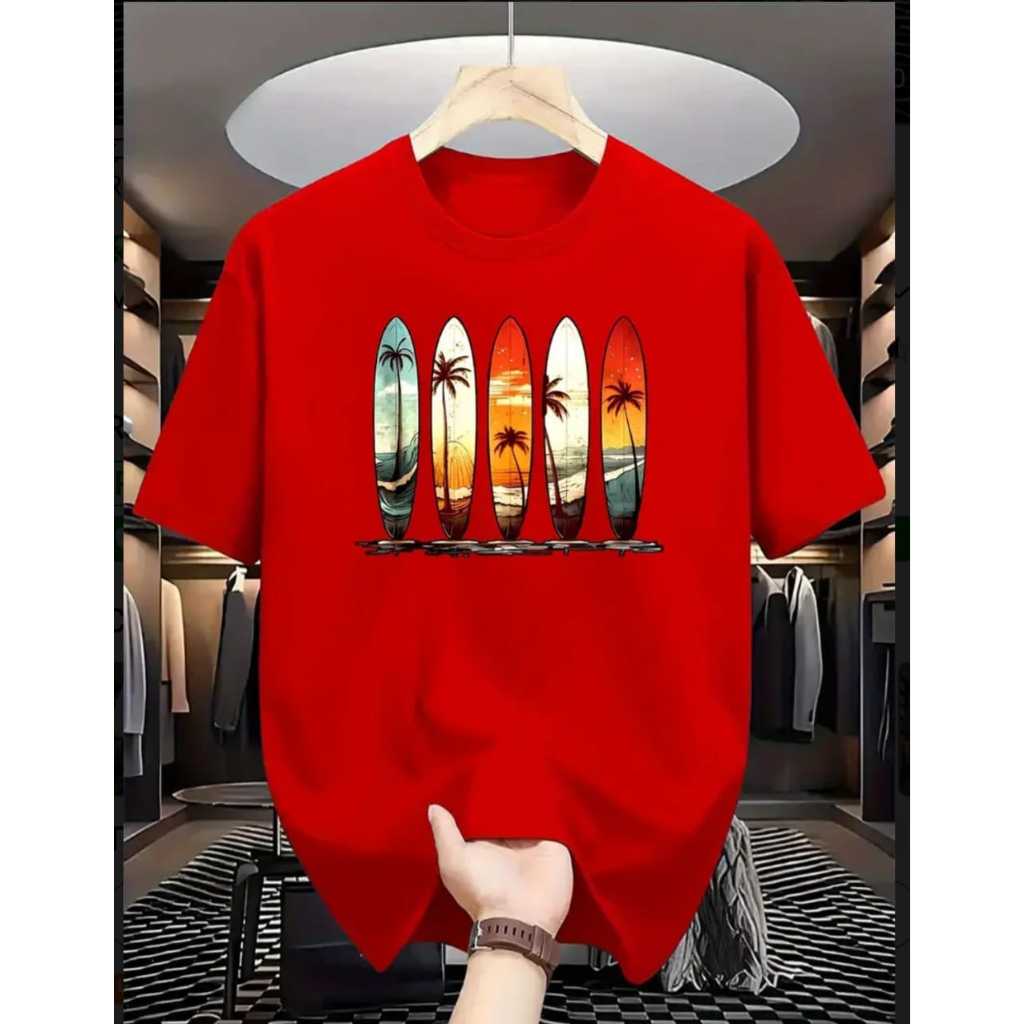 Camiseta Unissex Confortavel Estilo Surfista Praia 100% Algodão em Oferta na Shopee