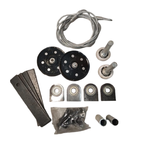 Kit Portão Basculante 4 Polegadas Roldana Cabo de Aço Mancal com rolamento Roldfer