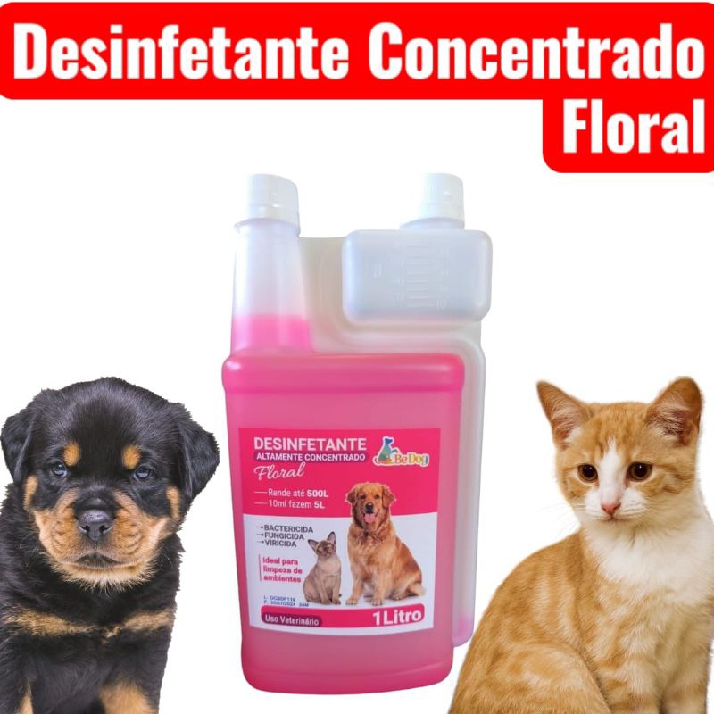 Desinfetante Pet Super Concentrado - Floral -1L Be Dog