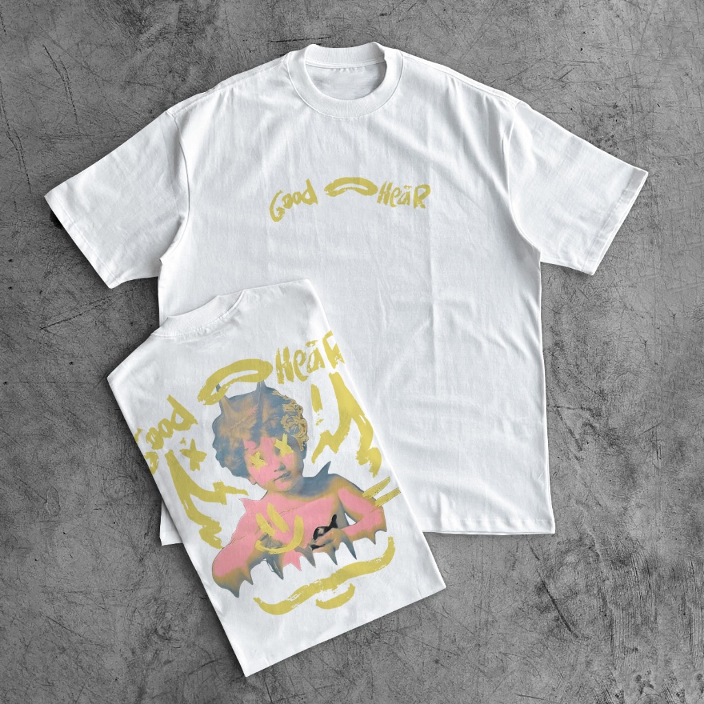 Camiseta Oversized Good Hear Angel StreetWear Malhão 100% algodão OVER-201