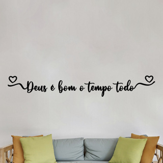 Religioso Frase Deus é Bom o Tempo Todo MDF Quadro Decorativo 3mm Preto Fosco em Oferta na Shopee