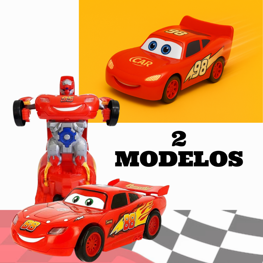 Carrinho Relâmpago Mcqueen Carros Vira Robô Som E Luzes em Oferta na Shopee