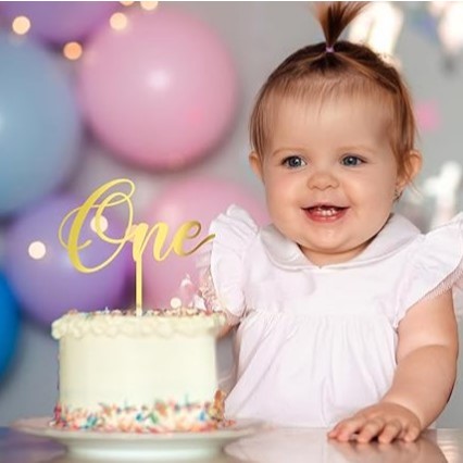 Topo de Bolo “One” – Acrílico Espelhado Luxo para 1º Aniversário em Oferta na Shopee