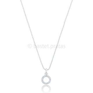 Colar Círculo Cravejado Banhado a Prata em Oferta na Shopee