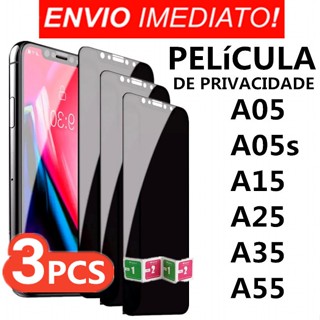 Kit 3 Película de vidro 3D Privacidade Anti Spy Para Samsung A05 A05s A15 A25 A35 A55 em Oferta na Shopee