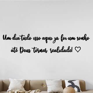 Quadro Decorativo Frase Até Deus Tornar Realidade MDF Preto Fosco em Oferta na Shopee