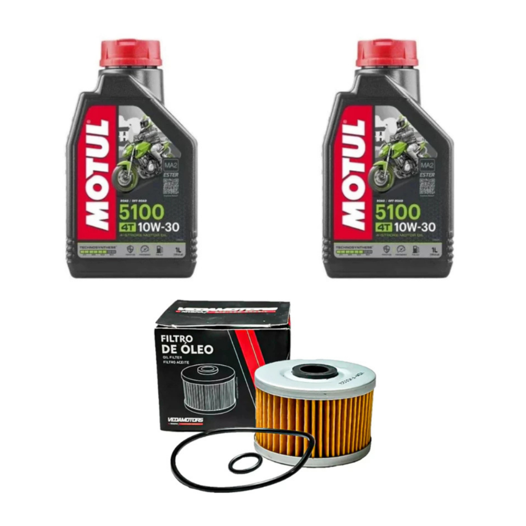 Óleo Motul 5100 10w30 4t Sintético Kit 02 Unidades + 01 Filtro Oleo Cb 300f Twister 2023 2024 Sahara 300 2024 em Oferta na Shopee