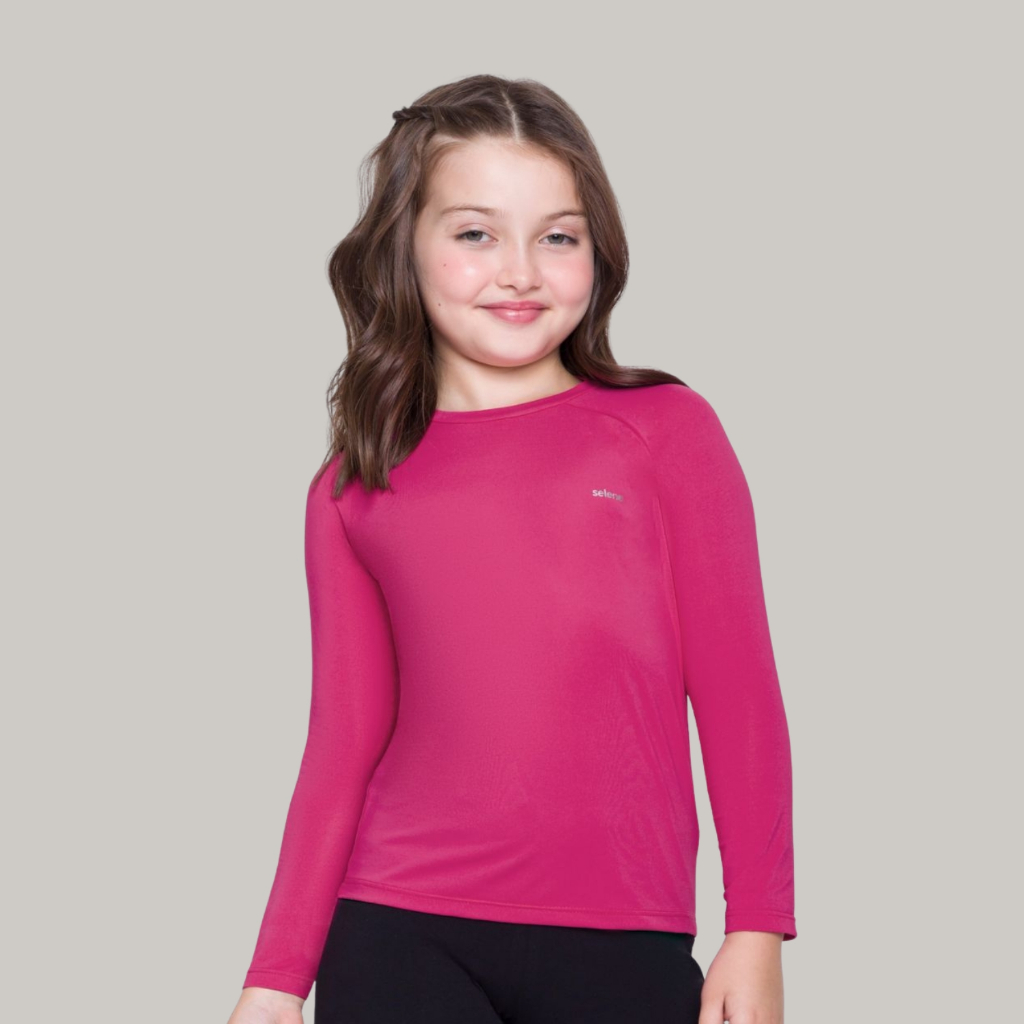 Camiseta Manga Longa Infantil Com Proteção Unissex UV Selene