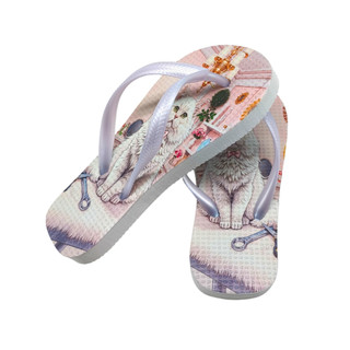 Chinelo de Verão Infantil Feminino Estampado Gatinho Barato Confortável